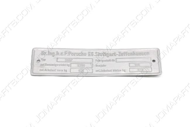 ALUMINIUM TYPEPLAATJE 356 PRE-A