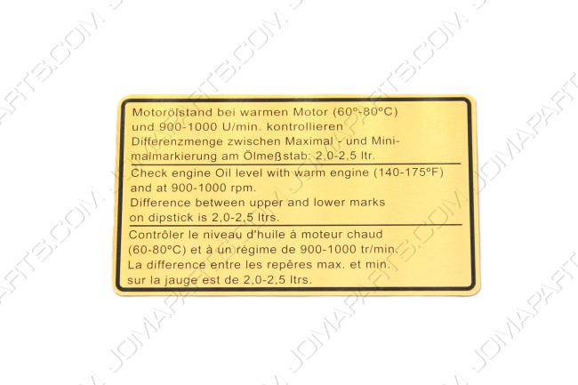 DECAL OIL LEVEL 911 74-77