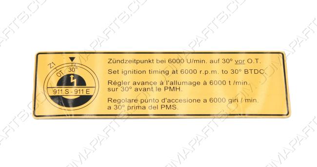 DECAL TIMING 911E/S 69-71