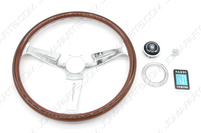 NARDI STUUR ZONDER NAAF 39CM HOUT CHROOM SPAKEN