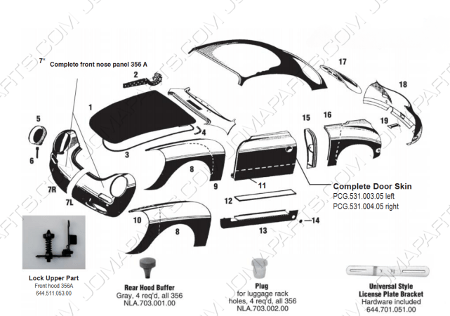 Parti esterne della carrozzeria 356