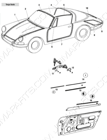 Carrosserierubbers 911 Targa