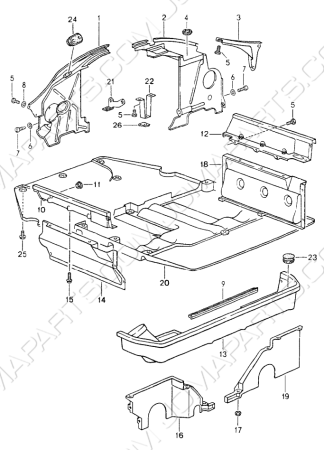 Beschermplaten van de motor 964