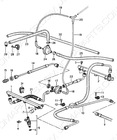 Conduites de carburant d’injection 964