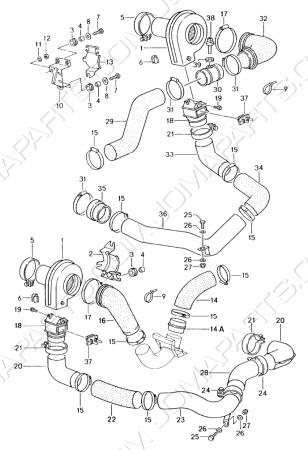 Engine-Mounted Heater Blower 964 Turbo
