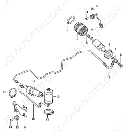 Conduites de carburant et pompe arrière 964 Turbo