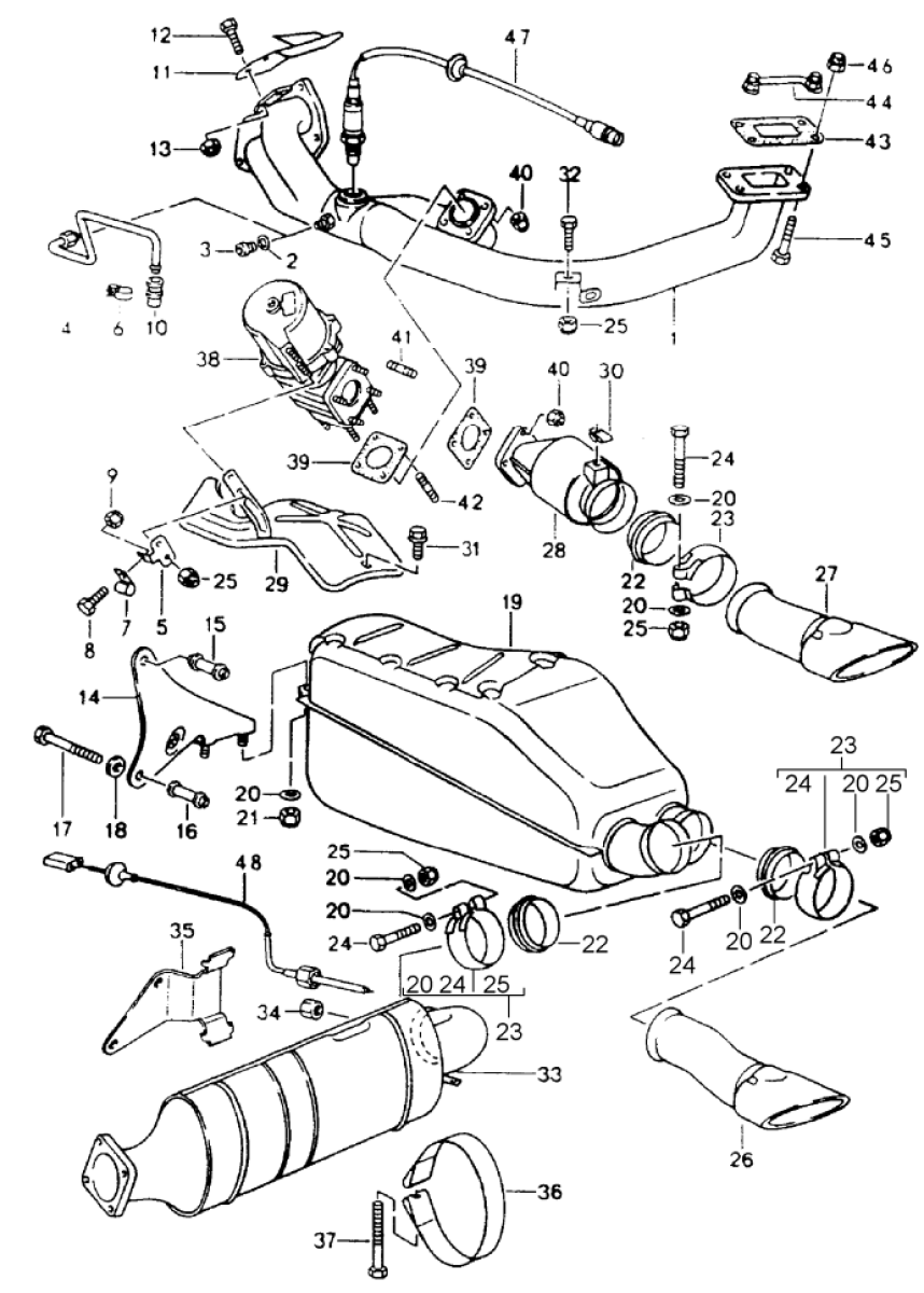 Uitlaatsysteem 964 Turbo