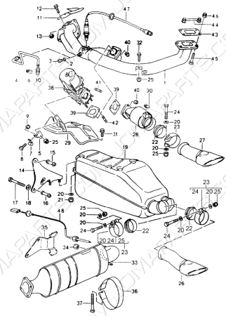 Uitlaatsysteem 964 Turbo