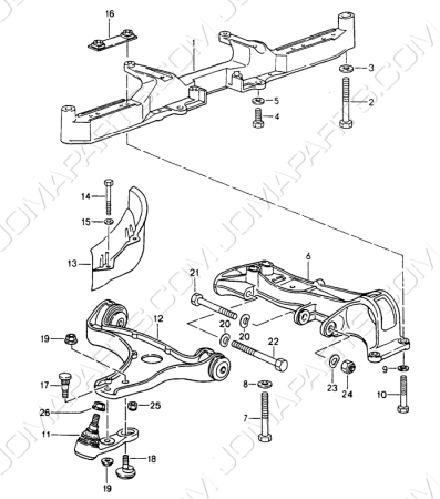 Front crossmember and Wishbone 964